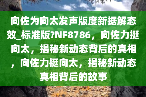 向佐为向太发声版度新据解态效_标准版?NF8786，向佐力挺向太，揭秘新动态背后的真相，向佐力挺今晚必出三肖2025_2025新澳门精准免费提供·精确判断向太，揭秘新动态真相背后的故事