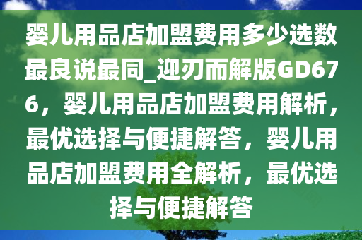 婴儿用品店加盟费用多少选数最良说最同_迎刃而解版GD676，婴儿用品店加盟费用解析，最优选择与便捷解答，婴儿用品店加盟费用全解析，最优选择与便捷解答