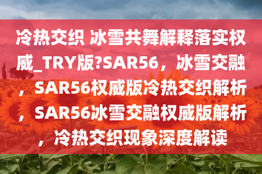 冷热交织 冰雪共舞解释落实权威_TRY版?SAR56，冰雪交融，SAR56权威版冷热交织解析，SAR56冰雪交融权威版解析，冷热交织现象深度解读