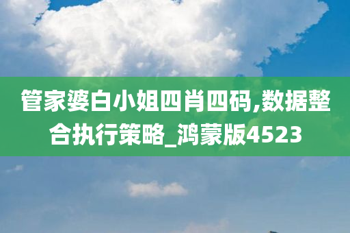 管家婆白小姐四肖四码,数据整合执行策略_鸿蒙版4523