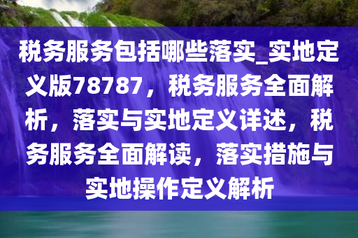 税务服务包括哪些落实_实地定义版78787，税务服务全面解析，落实与实地定义详述，税务服务全面解读，落实措施与实地操作定义解析