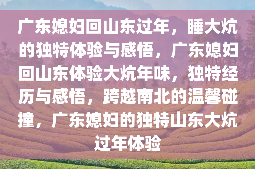 广东媳妇回山东过年，睡大炕的独特体验与感悟，广东媳妇回山东体验大炕年味，独特经历与感悟，跨越南北的温馨碰撞，广东媳妇的独特山东大炕过年体验