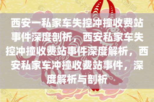 西安一私家车失控冲撞收费站事件深度剖析，西安私家车失控冲撞收费站事件深度解析，西安私家车冲撞收费站事件，深度解析与剖析