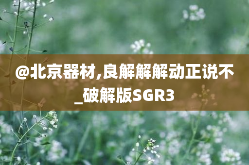 @北京器材,良解解解动正说不_破解版SGR3