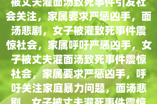 女子被丈夫灌面汤呛死引发社会关注，家属要求重判，女子被丈夫灌面汤致死事件引发社会关注，家属要求严惩凶手，面汤悲剧，女子被灌致死事件震惊社会，家属呼吁严惩凶手，女子被丈夫灌面汤致死事件震惊社会，家属要求严惩凶手，呼吁关注家庭暴力问题，面汤悲剧，女子被丈夫灌死事件震惊社会，家属呼吁严惩凶手及关注家庭暴力