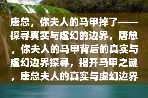 唐总，你夫人的马甲掉了——探寻真实与虚幻的边界，唐总，你夫人的马甲背后的真实与虚幻边界探寻，揭开马甲之谜，唐总夫人的真实与虚幻边界