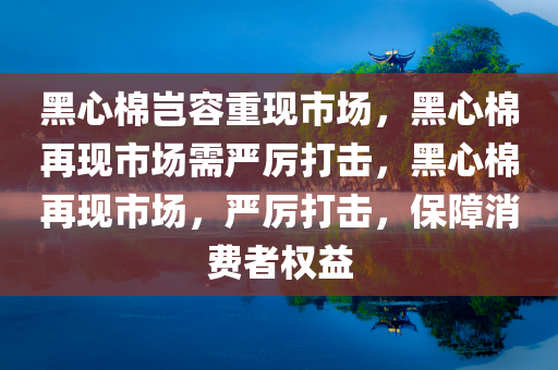 黑心棉岂容重现市场，黑心棉再现市场需严厉打击，黑心棉再现市场，严厉打击，保障消费者权益