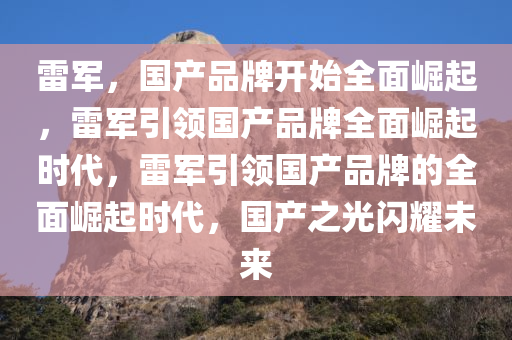 雷军，国产品牌开始全面崛起，雷军引领国产品牌全面崛起时代，雷军引领国产品牌的全面崛起时代，国产之光闪耀未来
