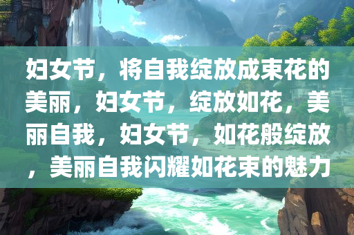 妇女节，将自我绽放成束花的美丽，妇女节，绽放如花，美丽自我，妇女节，如花般绽放，美丽自我闪耀如花束的魅力