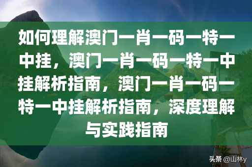 如何理解澳门一肖一码一特一中挂，澳门一肖一码一特一中挂解析指南，澳门一肖一码一特一中挂解析指南，深度理解与实践指南