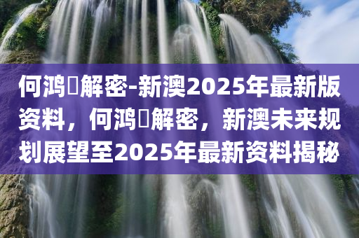 何鸿燊解密-新澳2025年最新版资料，何鸿燊解密，新澳未来规划展望至2025年最新资料揭秘，何鸿燊解密，新澳未来规划展望至2025年最新资料大揭秘