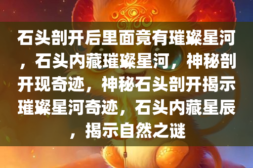 石头剖开后里面竟有璀璨星河，石头内藏璀璨星河，神秘剖开现奇迹，神秘石头剖开揭示璀璨星河奇迹，石头内藏星辰，揭示自然之谜