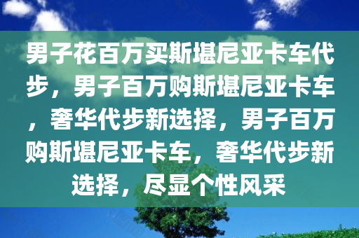 男子花百万买斯堪尼亚卡车代步，男子百万购斯堪尼亚卡车，奢华代步新选择，男子百万购斯堪尼亚卡车，奢华代步新选择，尽显个性风采