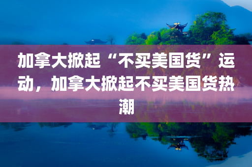 加拿大掀起“不买美国货”运动，加拿大掀起不买美国货热潮，加拿大掀起不买美国货热潮运动兴起