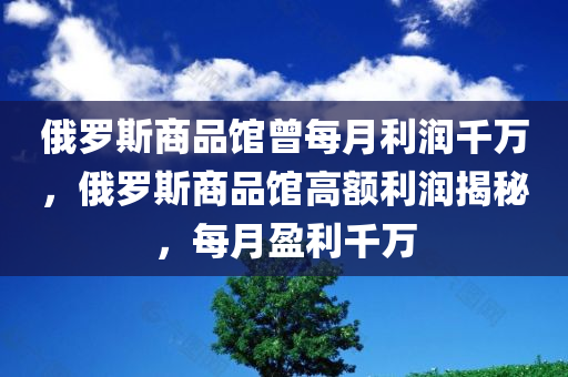 俄罗斯商品馆曾每月利润千万，俄罗斯商品馆高额利润揭秘，每月盈利千万，俄罗斯商品馆高额盈利揭秘，每月利润达千万