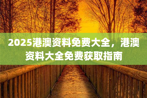 2025港澳资料免费大全，港澳资料大全免费获取指南