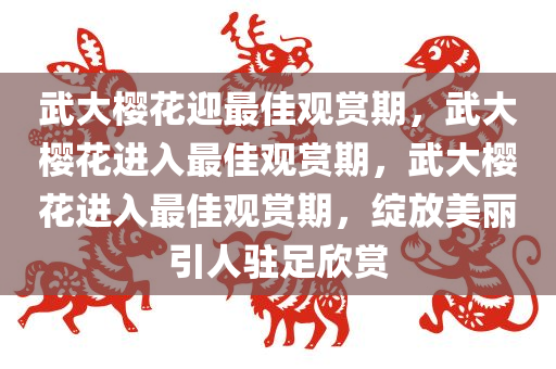 武大樱花迎最佳观赏期，武大樱花进入最佳观赏期，武大樱花进入最佳观赏期，绽放美丽引人驻足欣赏