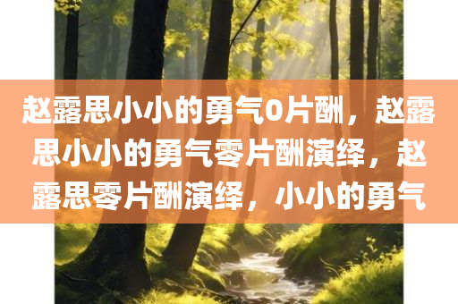 赵露思小小的勇气0片酬，赵露思小小的勇气零片酬演绎，赵露思零片酬演绎，小小的勇气