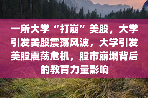 一所大学“打崩”美股，大学引发美股震荡风波，大学引发美股震荡危机，股市崩塌背后的教育力量影响
