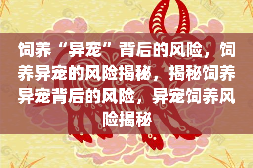 饲养“异宠”背后的风险，饲养异宠的风险揭秘，揭秘饲养异宠背后的风险，异宠饲养风险揭秘