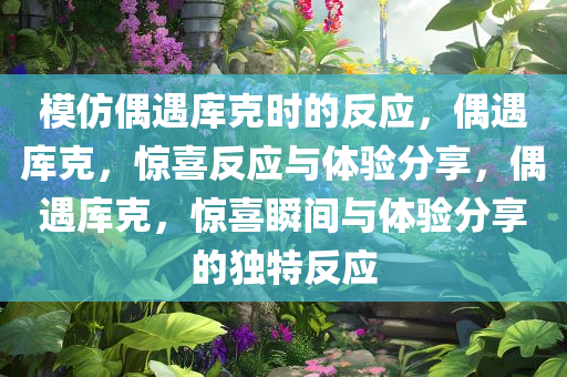 模仿偶遇库克时的反应，偶遇库克，惊喜反应与体验分享，偶遇库克，惊喜瞬间与体验分享的独特反应