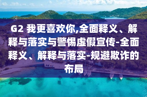 G2 我更喜歡你,全面釋義、解釋與落實與警惕虛假宣傳-全面釋義、解釋與落實-規(guī)避欺詐的布局