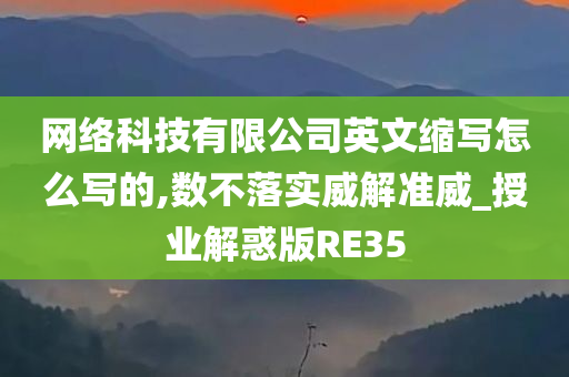 网络科技有限公司英文缩写怎么写的,数不落实威解准威_授业解惑版RE35