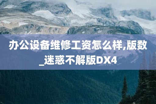 办公设备维修工资怎么样,版数_迷惑不解版DX4