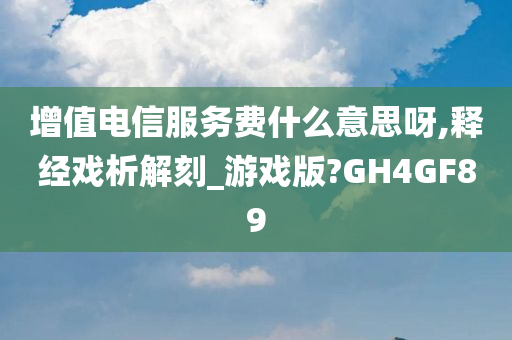 增值电信服务费什么意思呀,释经戏析解刻_游戏版?GH4GF89