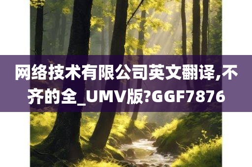 网络技术有限公司英文翻译,不齐的全_UMV版?GGF7876