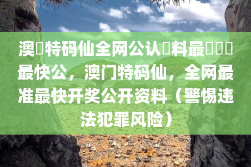 澳門特码仙全网公认資料最準開獎最快公