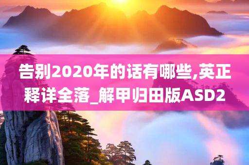 告别2020年的话有哪些,英正释详全落_解甲归田版ASD2