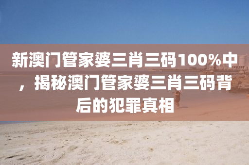 新澳门管家婆三肖三码100%中