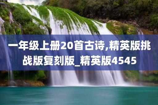 一年级上册20首古诗,精英版挑战版复刻版_精英版4545