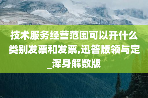 技术服务经营范围可以开什么类别发票和发票,迅答版领与定_浑身解数版