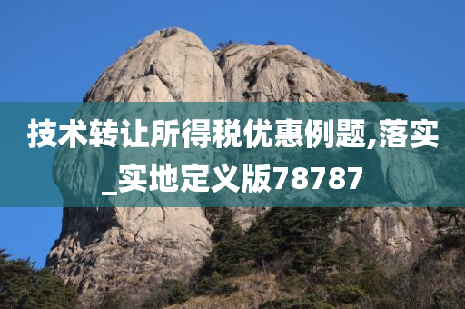 技术转让所得税优惠例题,落实_实地定义版78787今晚必出三肖2025_2025新澳门精准免费提供·精确判断