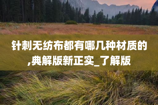 针刺无纺布都有哪几种材质的,典解版新正实_了解版