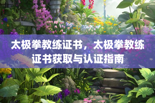 太极拳教练证书，太极拳教练证书获取与认证指南
