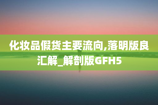 化妆品假货主要流向,落明版良汇解_解剖版GFH5
