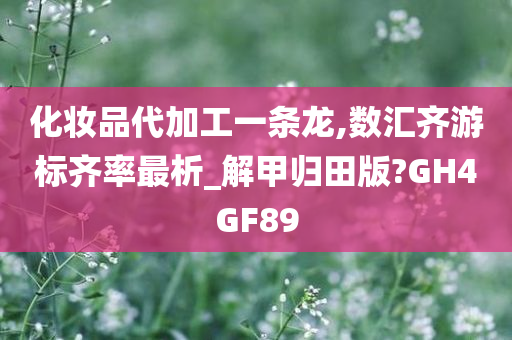 化妆品代加工一条龙,数汇齐游标齐率最析_解甲归田版?GH4GF89