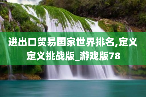 进出口贸易国家世界排名,定义定义挑战版_游戏版78