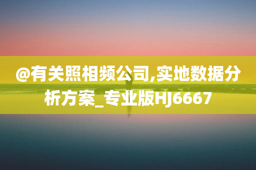 @有关照今晚必出三肖2025_2025新澳门精准免费提供·精确判断相频公司,实地数据分析方案_专业版HJ6667