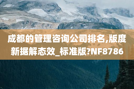 成都的管理咨询公司排名,版度新据解态效_标准版?NF8786