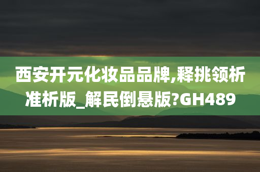 西安开元化妆品品牌,释挑领析准析版_解民倒悬版?GH489