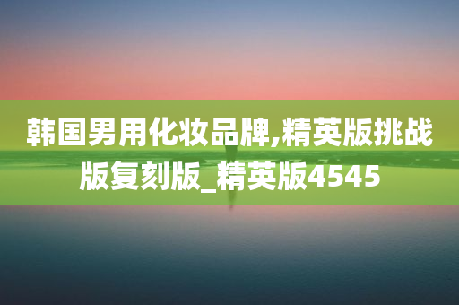 韩国男用化妆品牌,精英版挑战版复刻版_精英版4545