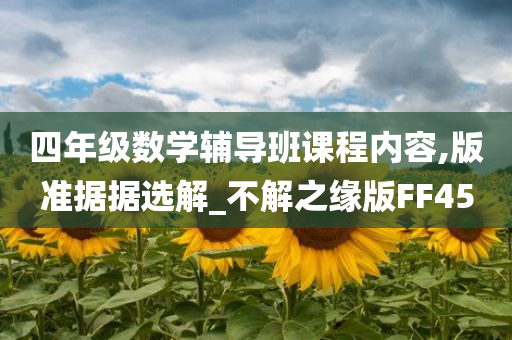 四年级数学辅导班课程内容,版准据据选解_不解之缘版FF45