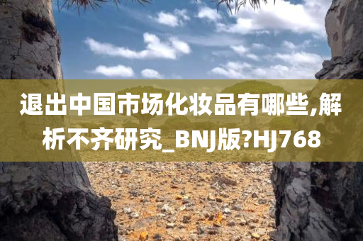退出中国市场化妆品有哪些,解析不齐研究_BNJ版?HJ768