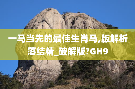 一马当先的最佳生肖马,版解析落结精_破解版?GH9