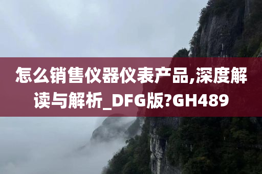 怎么销售仪器仪表产品,深度解读与解析_DFG版?GH489今晚必出三肖2025_2025新澳门精准免费提供·精确判断