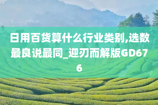 日用百货算什么行业类别,选数最良说最同_迎刃而解版GD676